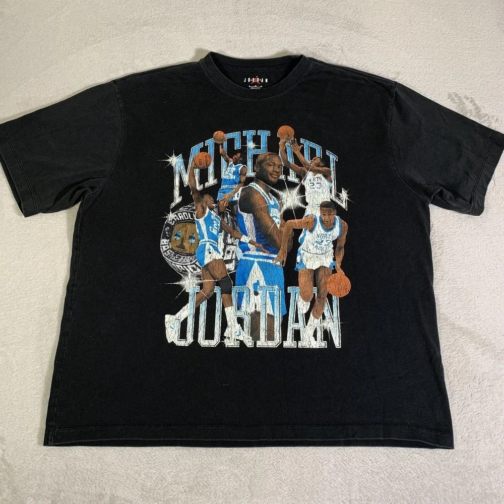 Jordan Michael Jordan Shirt Mens XL Black UNC Tar Heels Basketball Oversized Tee
